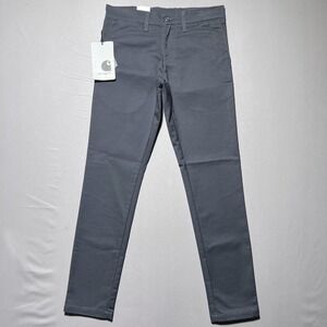 Carhartt WIP Pants Mens 30x32 Sid Lamar Stretch Slim Tapered Twill Chino Zip Fly